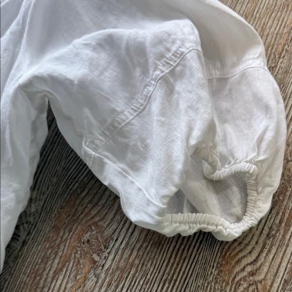 Saks Fifth Avenue White Puff Sleeve Women's Top - Picture 4 of 7